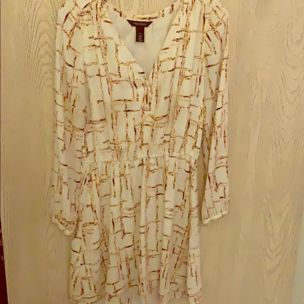 WHBM cream/brown mini dress.